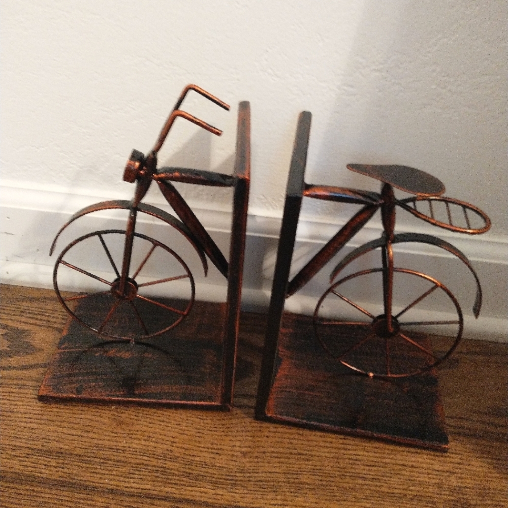 Bronze Bicycle Bookends
